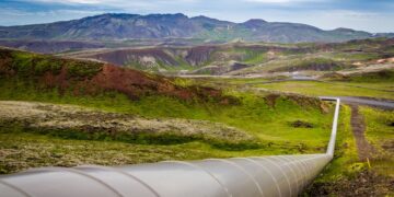 Gas pipeline in Iceland